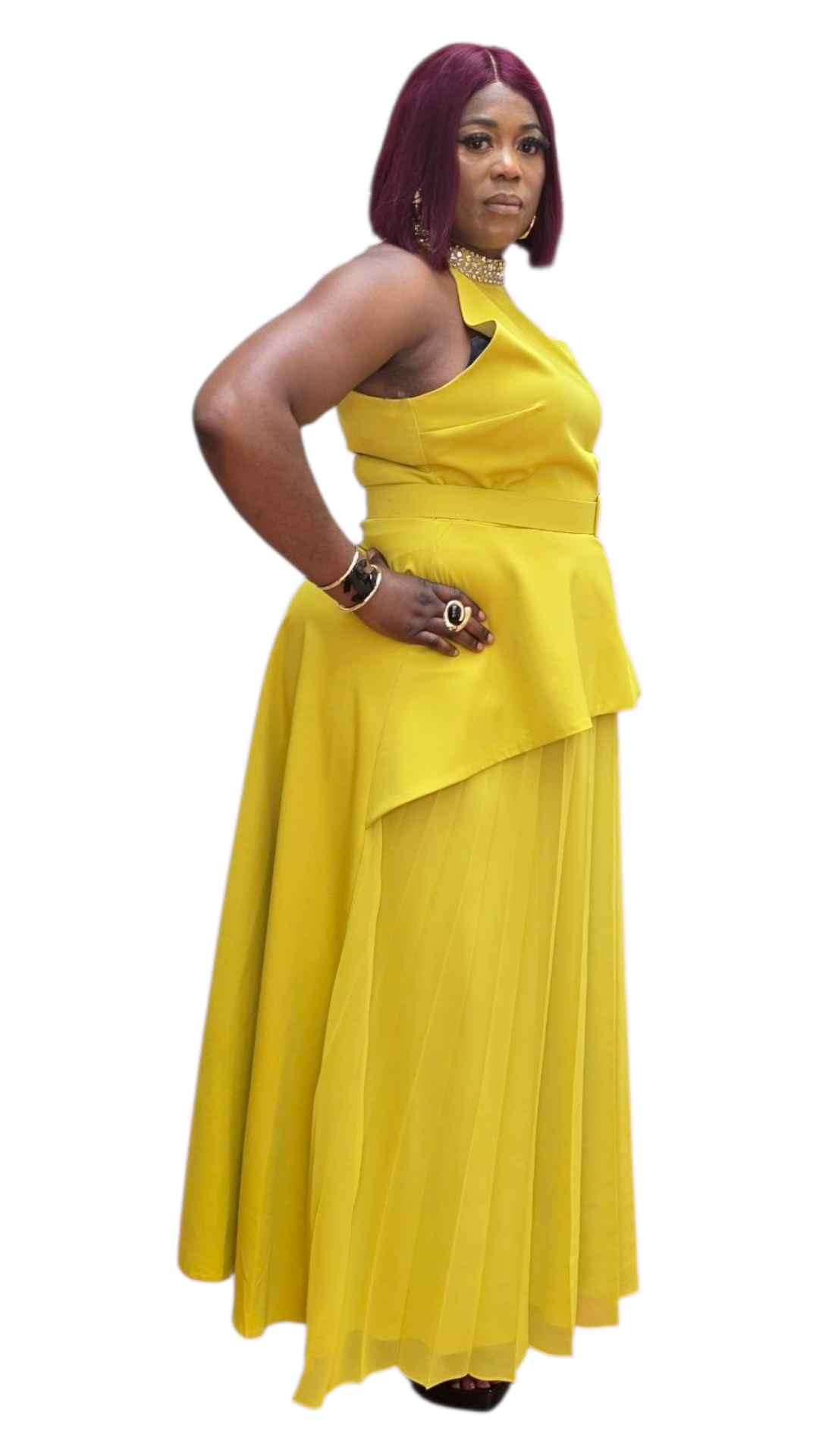 Drape Royal pleated dress