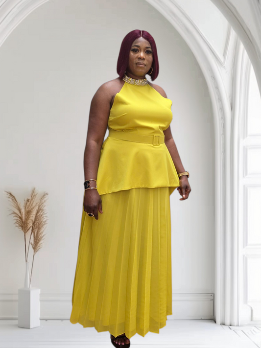 Drape Royal pleated dress