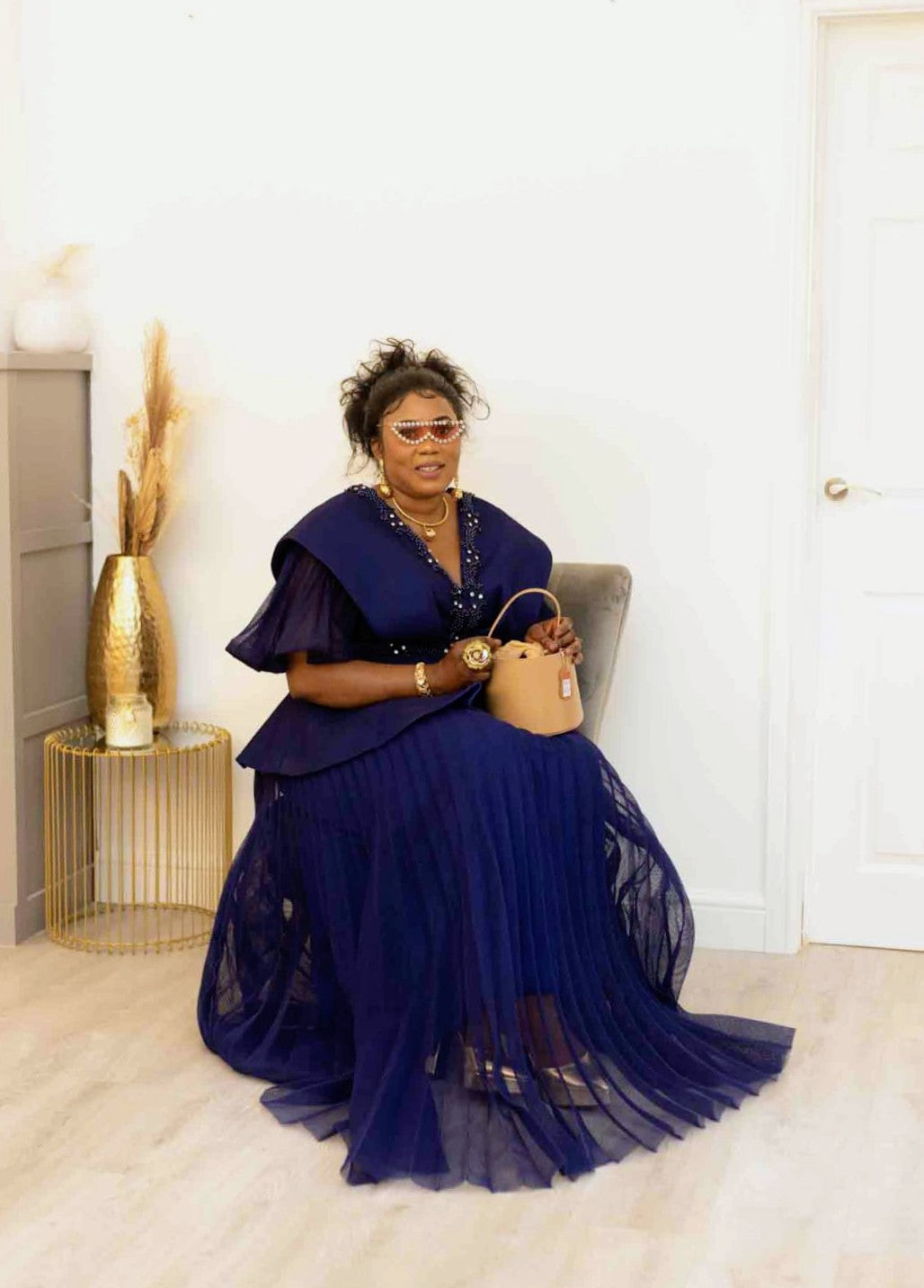 Royal Queen- Elevate your wardrobe with the navy satin co-ord set, fl Regalia Amour Royal Queen- Elevate your wardrobe with the navy satin co-ord set, fl Regalia Amour