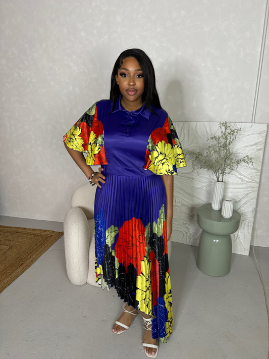 Ana Asymmetrical Pleated Dress