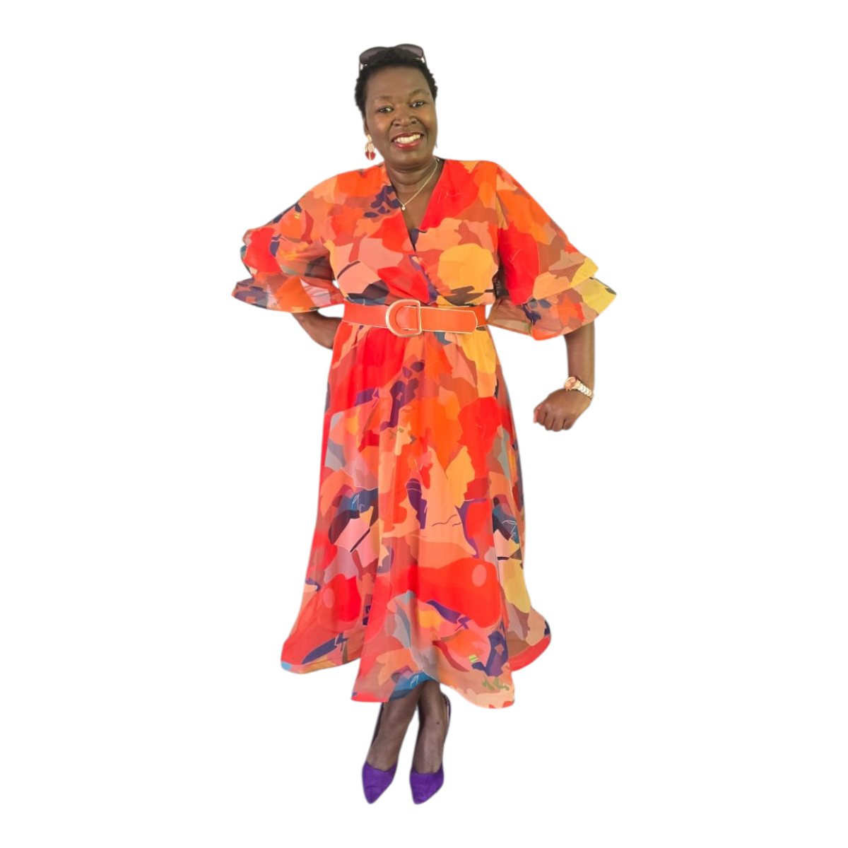 coral floral dress